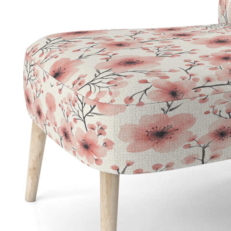 Chaise rembourrée Floral, Chaise d'appoint sans accoudoirs