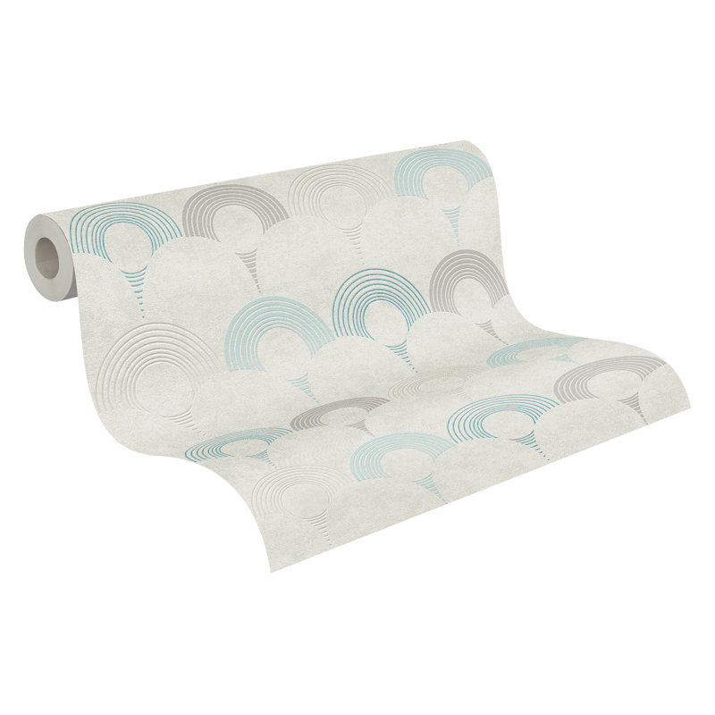 Ganley 10.05m x 53cm Textured Matte Wallpaper Roll, Blue
