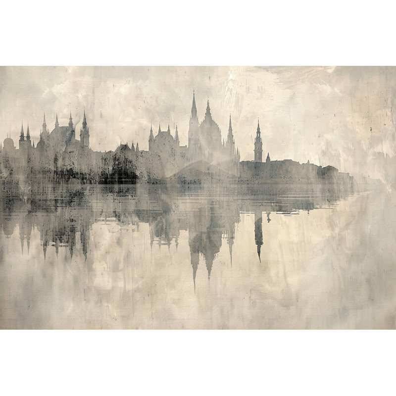 «Old City Silhouette», art mural sur toile tendue, H 16 po x l 24 po x P 1,5 po