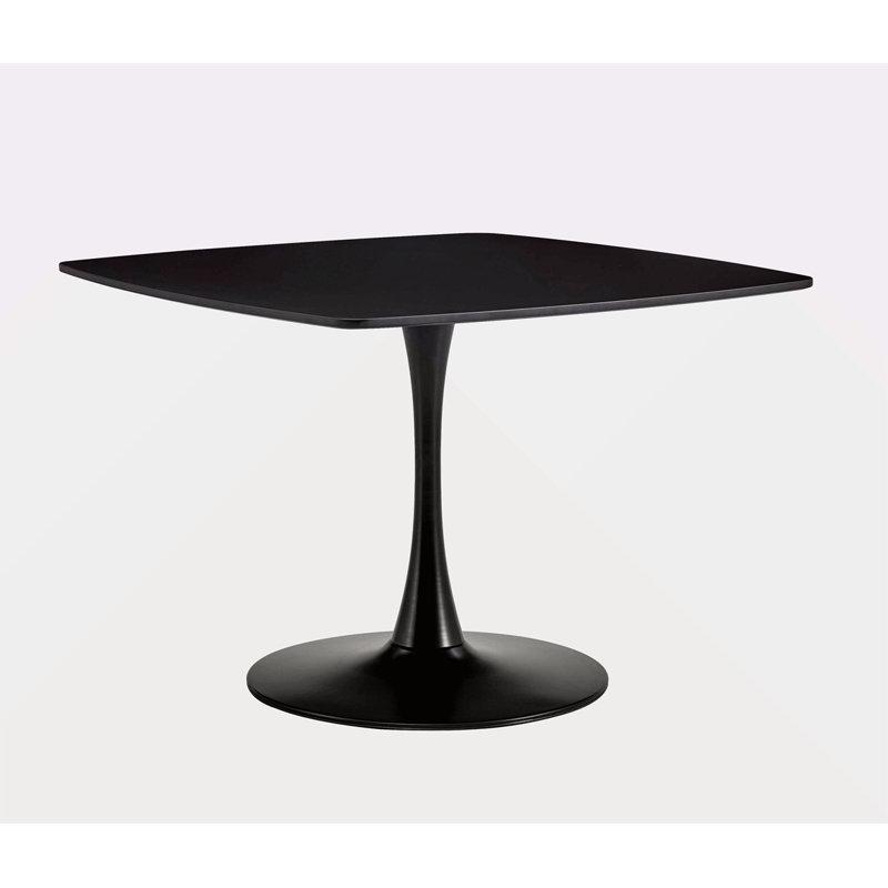 Table de salle à manger 42,1 "Mid-Century pour 4 à 6 personnes avec plateau rond en MDF, table de salle à manger à piédestal, table basse de loisirs