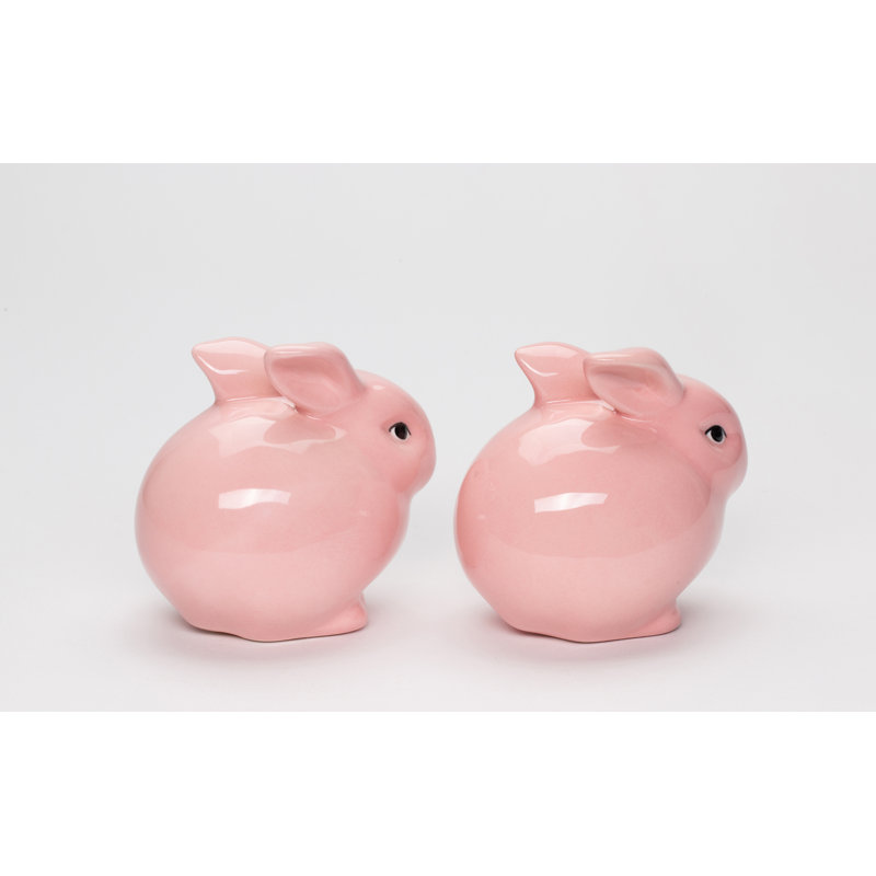 Salière et poivrière Rosy Rabbit par Cosmos cadeaux, Rose