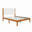 Tête de lit tapissier double Mid-Century moderne, lattes en bois massif, sans sommier tapissier-129588851-129588853