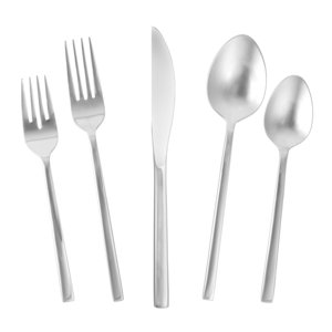 Arezzo Brushed 20 Piece 18/10 Stainless Steel Flatware Set, Service for 4