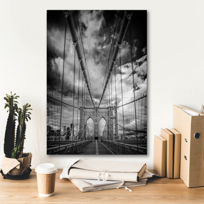 «Spring Evening On The Brooklyn Bridge Monicoloch» par Rick Berk, art mural sur toile