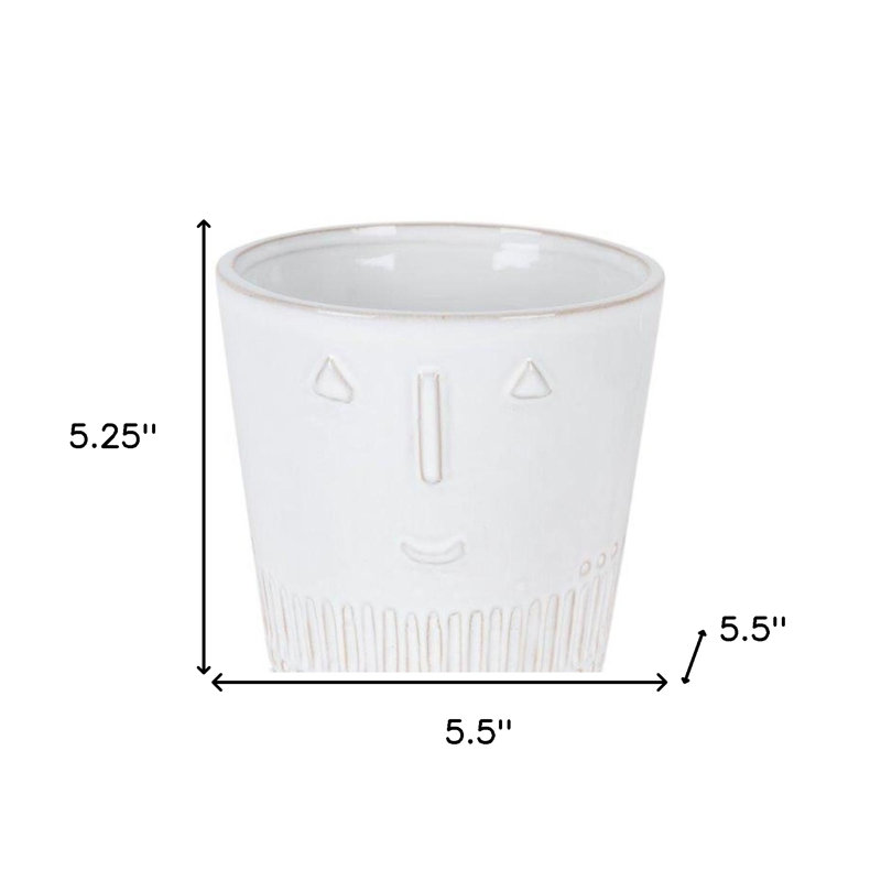 Ensemble de deux pots à fleurs abstraits en porcelaine blanche 4 onces