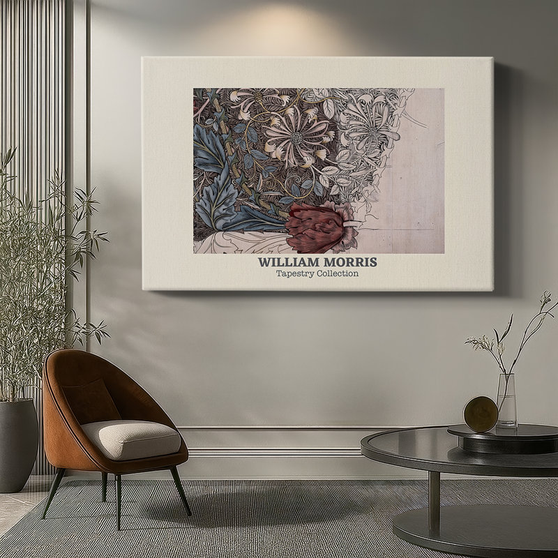 Motif floral (impression de la collection de tapisseries) -William Morris-toile tendue avec châssis-c. Fin du 19e siècle (original)