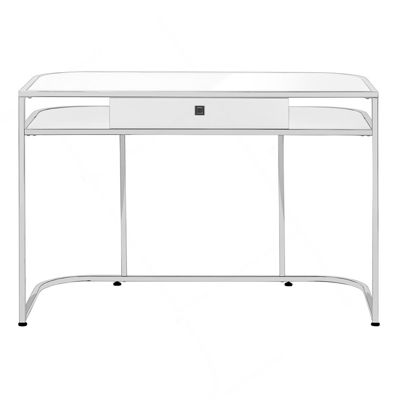 Bureau d'ordinateur moderne avec tiroirs de rangement pour le bureau personnel et les espaces de travail pour ordinateur portable.