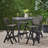 Aiyden 4 - Person Acacia Wicker Patio Dining Set with Square Table-900090520-900093261