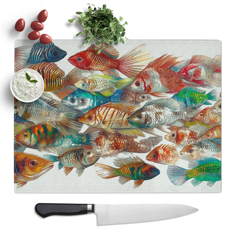 Swimming Fish Vol.1  Glass Chopping Board
