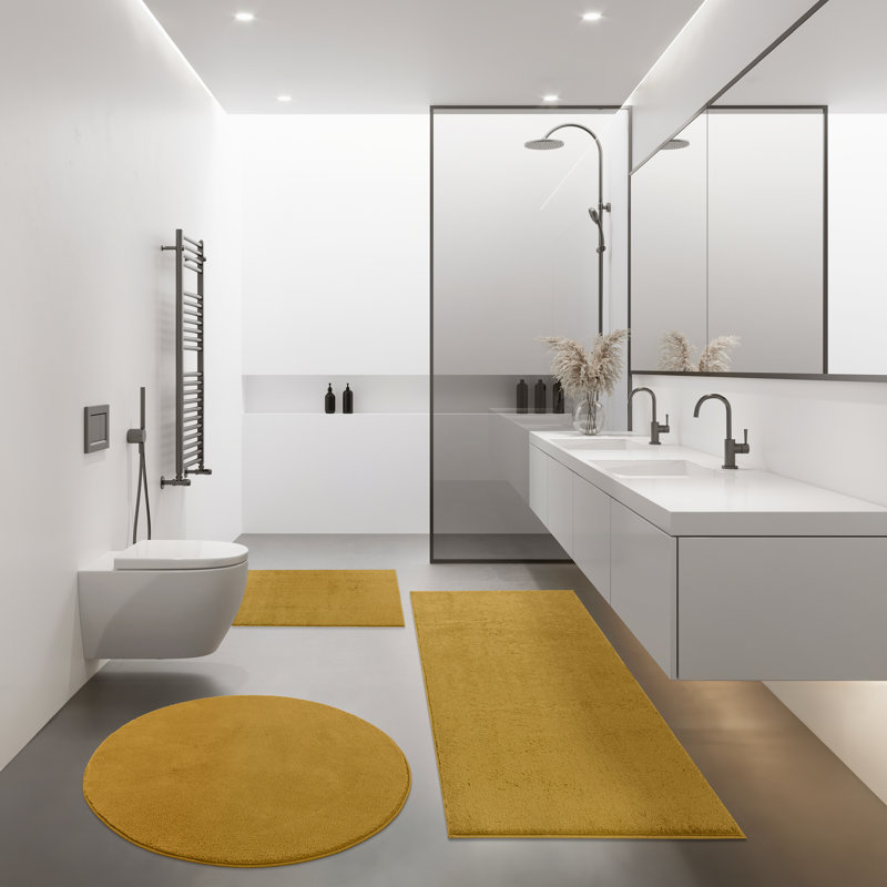 Juliette Non-Slip Bath Rug, 50 x 80cm, Yellow