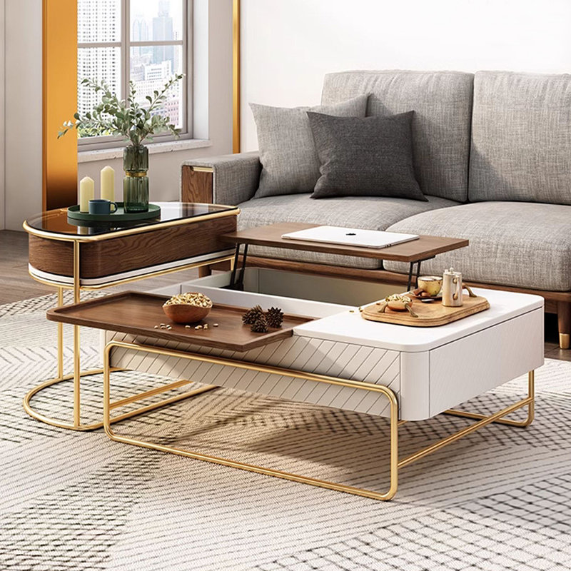 New style multi-functional creative tea table, Brown/White
