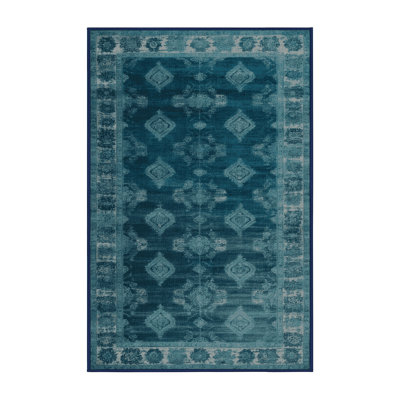 Machine Washable Overdyed Gray Area Rug