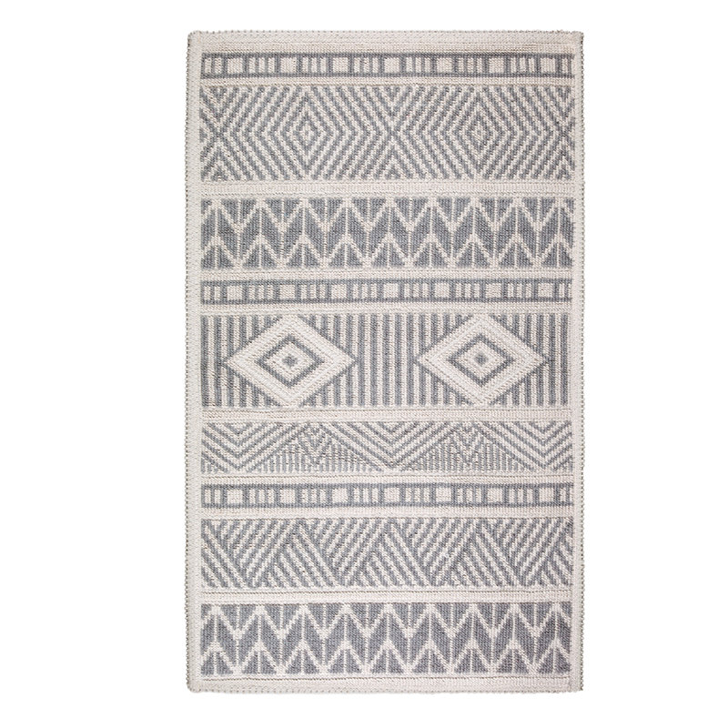 Marmaris Turkish Cotton Boho Style Bath Rug Bouley, Gray, Single - 20"W x 32"L