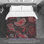 Paisley Gray/Red Microfiber Comforter