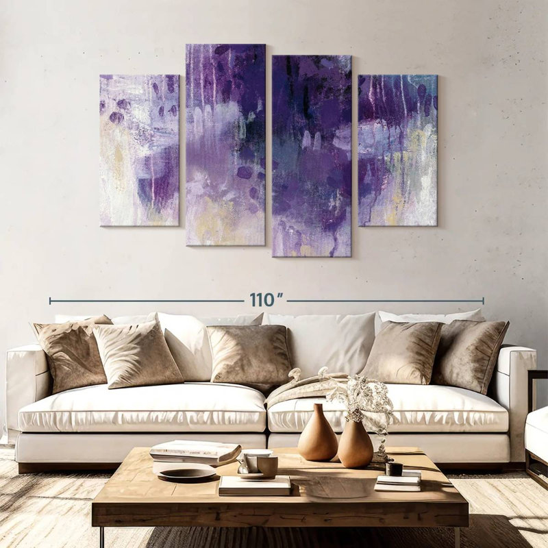 Pluie violette Avery, H 54 po x l 84 po
