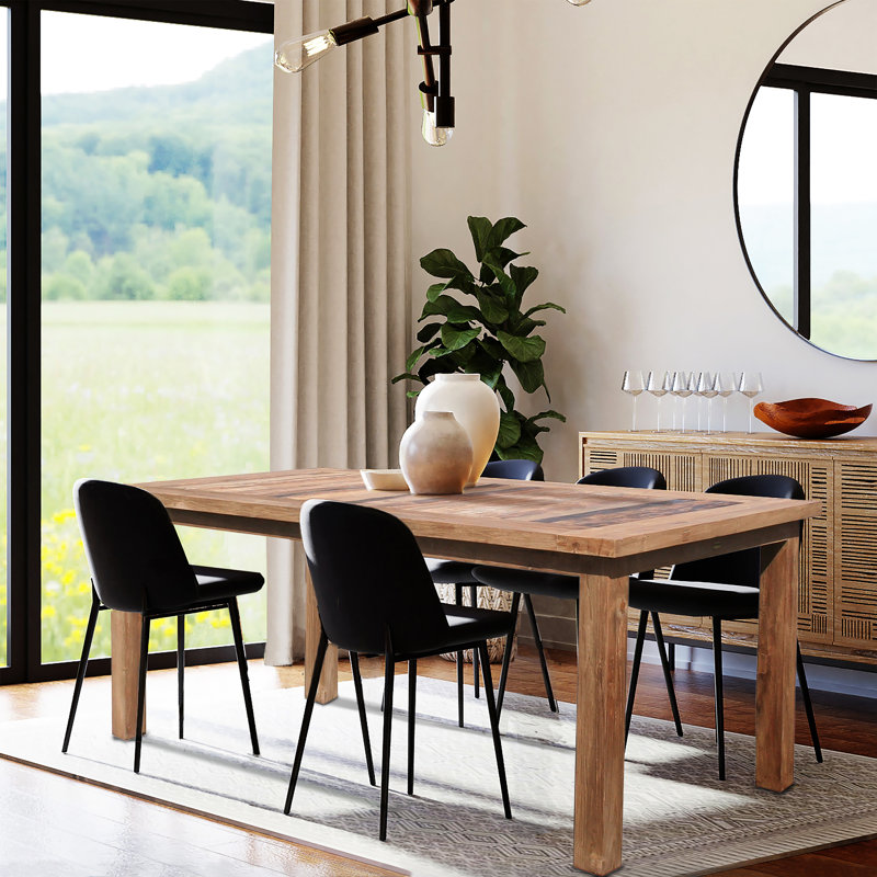 Teak Solid Wood Dining Table, 31" H x 71" L x 36" W