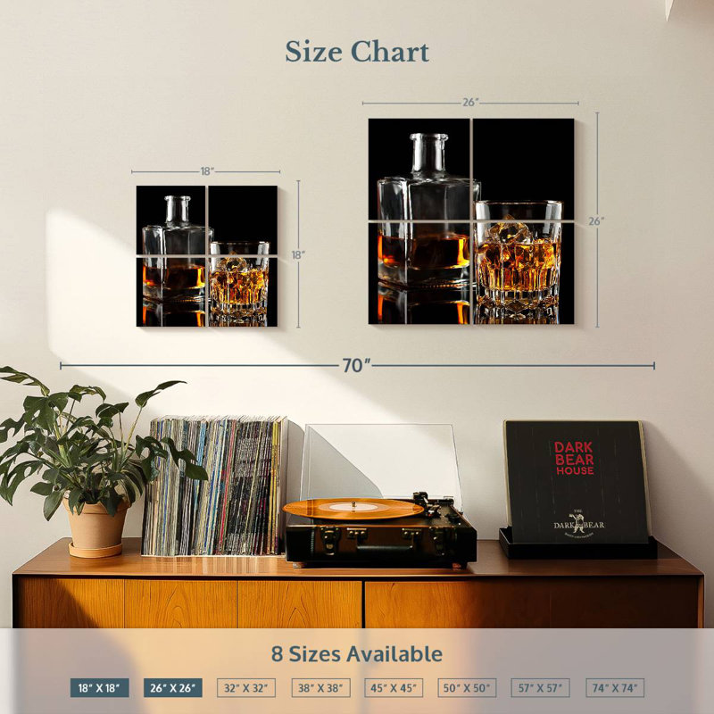 Ensemble de carafe à whisky Yarlin, H 18 po x l 18 po