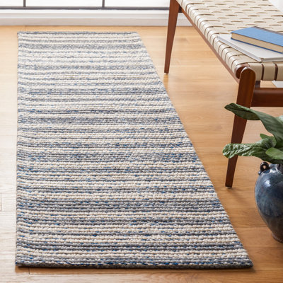 Aon Striped Handwoven Gray/Ivory Area Rug
