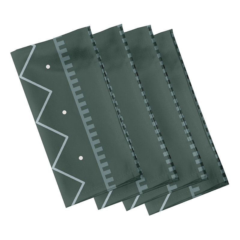 Beckey Mudcloth Napkins, Dark Green