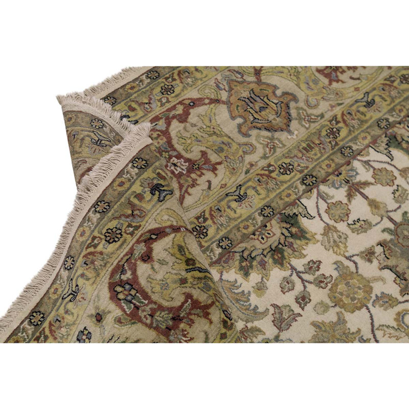 Wool Oriental Area Rug in Cream
