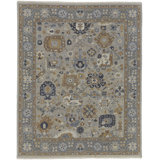 Corbitt Wool Oriental Area Rug in Blue