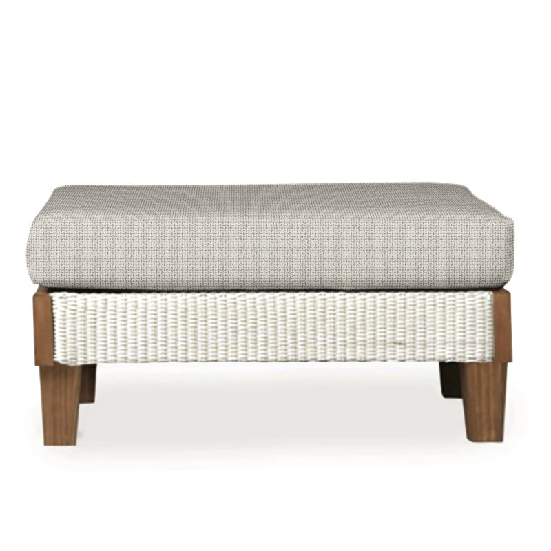 Catalina Outdoor Ottoman, Consider Indigo, Antique White