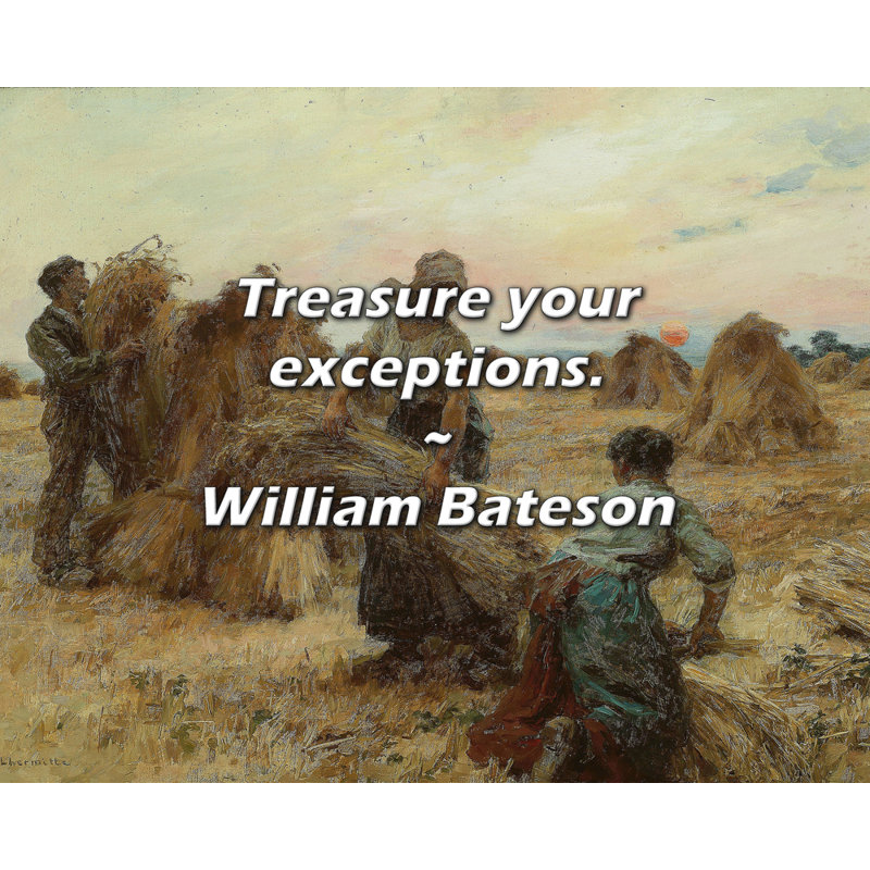 William Bateson Quote: Treasure your exceptions.