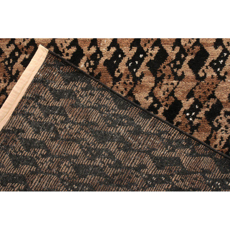 Scandinavian Hand Knotted Wool Geometric Area Rug, Rectangle 12' x 16'