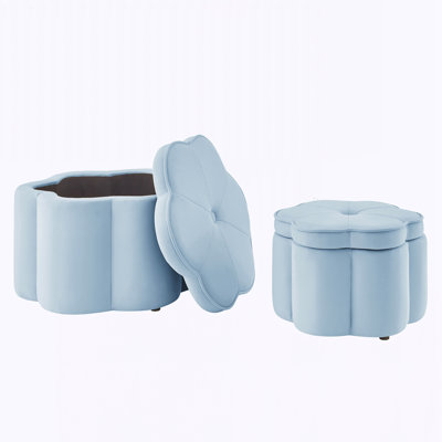 Set of 2 Ottoman with Storage