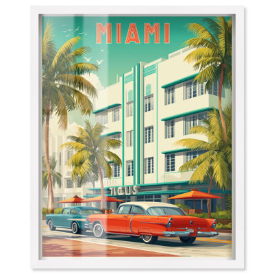 «Miami Deco II Shadowbox Print Retro Summer Decor» par Art Remedy
