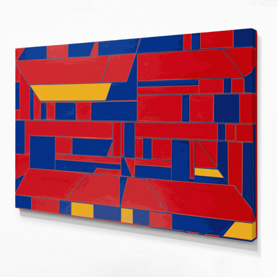 Hard Edge 55 Red Canvas Wall Art