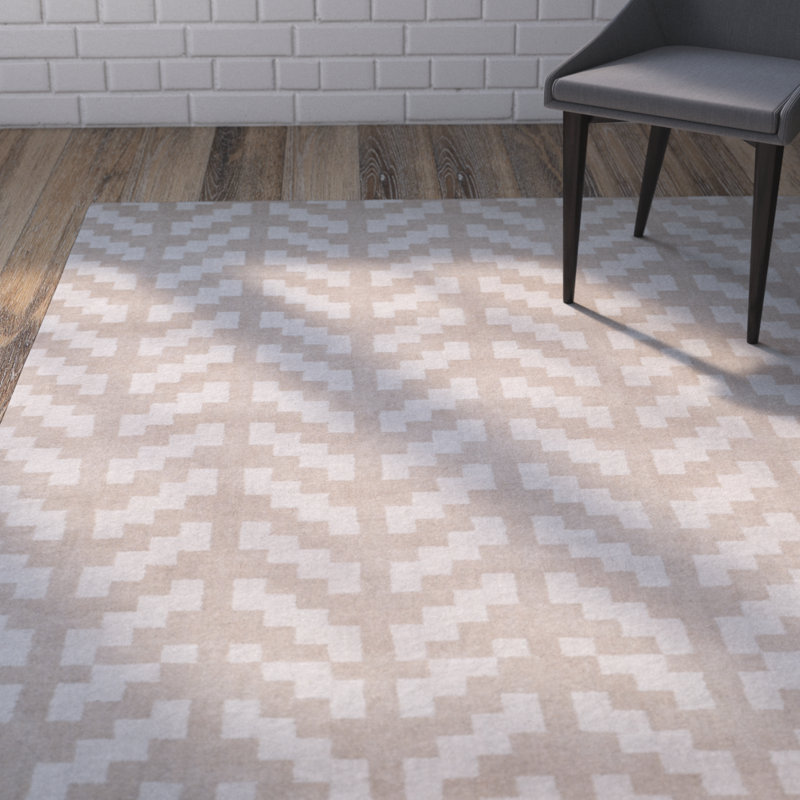 Sanyla Hand Tufted Wool Geometric Rug, Rectangle 8' x 10'