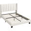 Upholstered Bed Frame with Channel Tufted Headboard-77082584-77082585