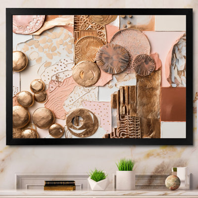 " Gold And White Geometric Serenity II "