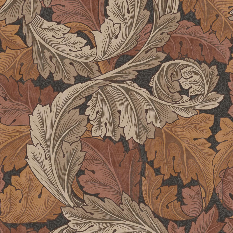 William Morris At Home Acanthus Floral Wallpaper, Orange