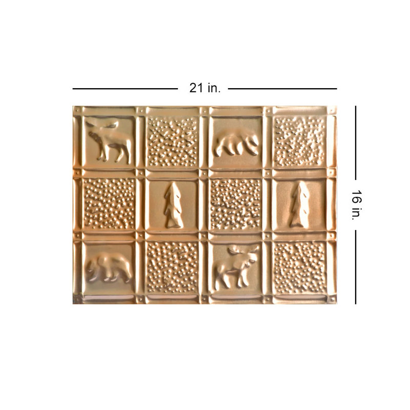 Gwen's Cabin  21" x 16" Tin Plated Steel - Wall and Backsplash Tile, Lincoln Copper