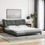 Structure de lit vidaXL sans matelas Hvar gris clair - tissu de l 190 x 203 cm-1024131103-1024131088