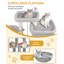 Arbre à chat, arbre à chat XXL 78,7 po avec 10 poteaux à griffer, 2 grottes, 2 hamacs, grande plateforme, brosses à chat, panier, arbre à chat robuste pour Maine Coons, grands chats, gris clair-255114554