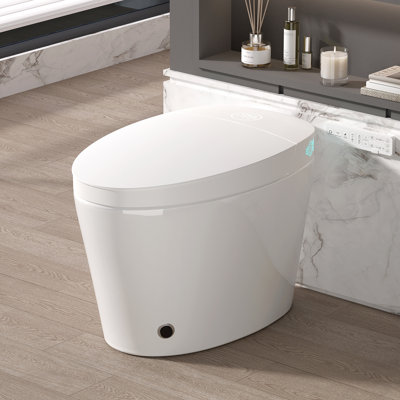 Toilette intelligente avec bidet, siège chauffant, coup de pied de pied, eau chaude et sécheuse, veilleuse et chasse d'eau automatique