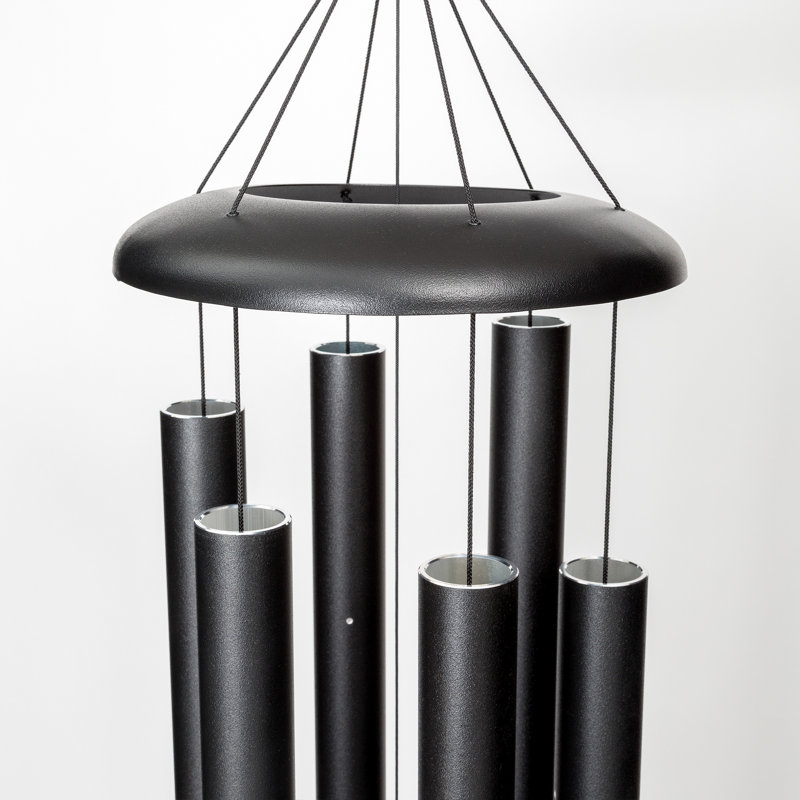 44" Black Aluminum Contemporary Wind Chime