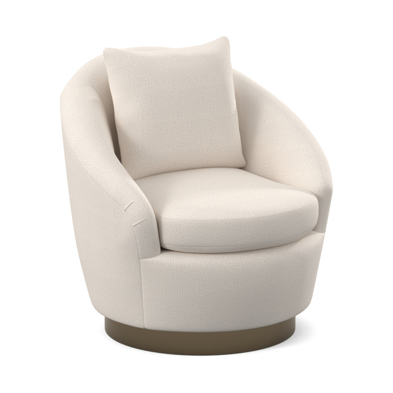 Fauteuil pivotant Lumen, 100 % polyester ivoire Venise