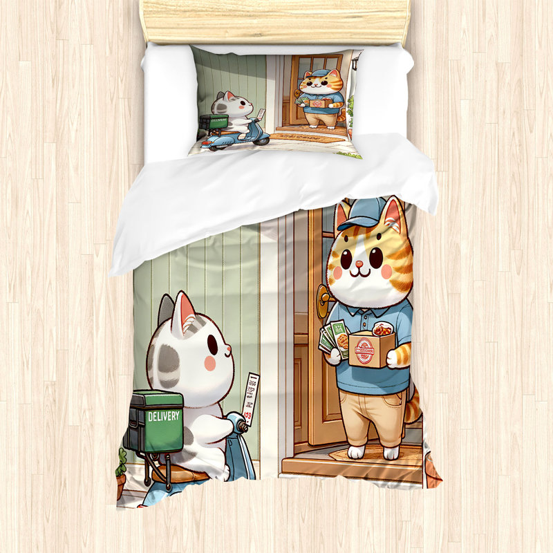 Kittens Duvet Cover, Twin Duvet Cover + 1 Standard Shams