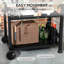 Chariot de travail mobile pour l'extérieur, table d'appoint pliable en acier inoxydable 46 po x 21,75 po