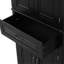 Rangement noir pour salle de bain - Tablette réglable, armoire basculante avec porte et compartiments de tiroir