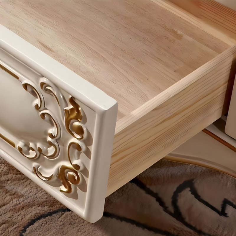 Table basse en bois de style européen, H 19,6 po x l 51 po x P 29,5 po
