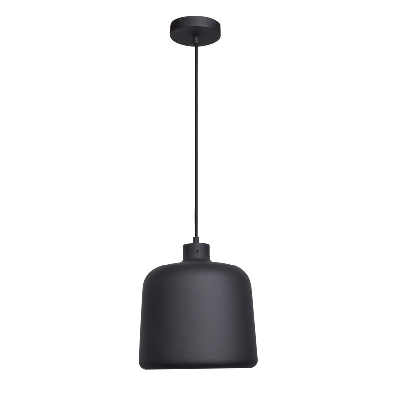 Utopia 1 - Light Single Pendant, Matte Black Outer/Matte Gold Inner, Yes