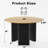 46" Two-Tone Round Oak Wood Dining Table with 3 Legs Modern Kitchen Table with Solid Wood Base for Seats 4-117547366-117547368-117547370