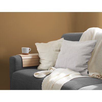 Striped Cotton Blend Reversible Throw Pillow