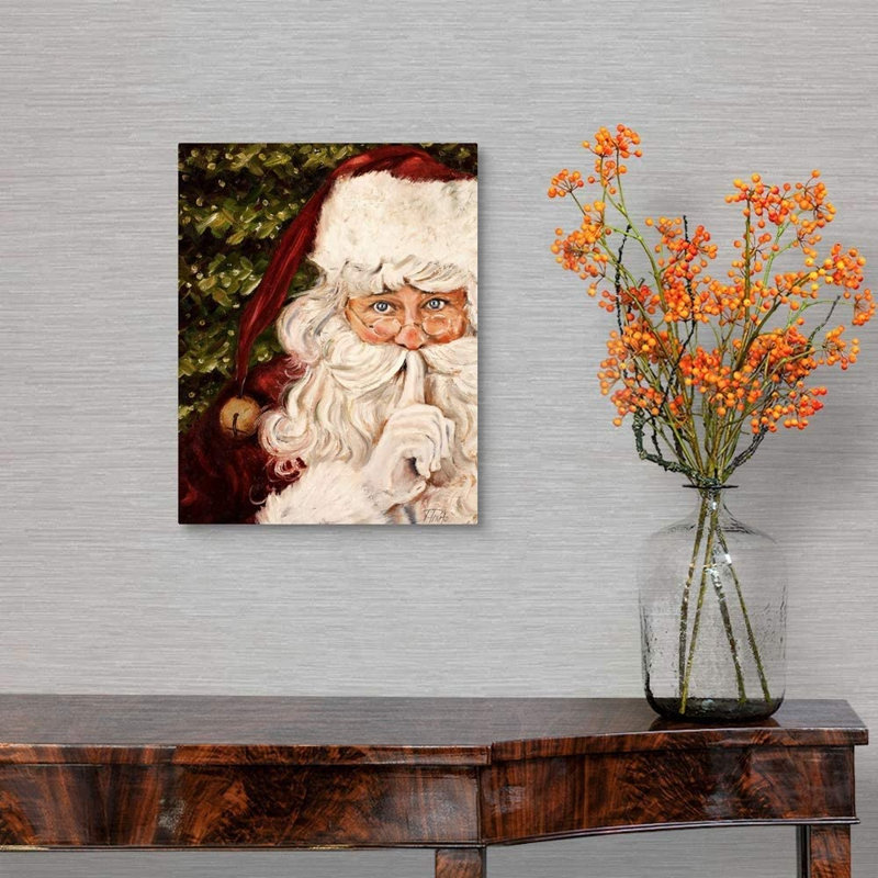 «Santa Be Quiet» sur toile, H 40 po x l 28 po x P 1,5 po