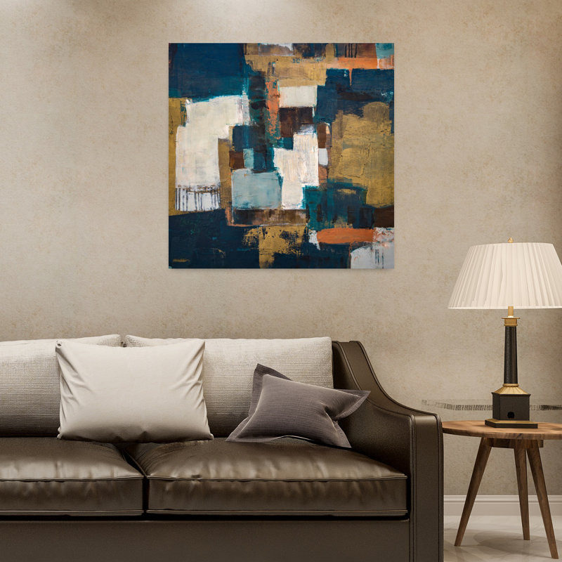 Promenade A Sienne, art contemporain abstrait, H 32 po x l 32 po